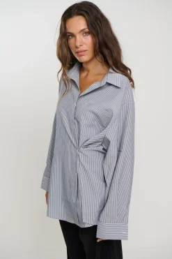 Summer Stripe Shirt Dark Grey