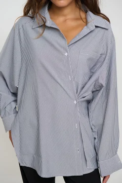 Summer Stripe Shirt Dark Grey