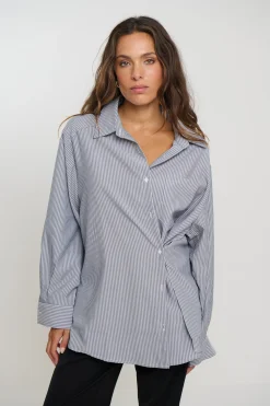 Summer Stripe Shirt Dark Grey