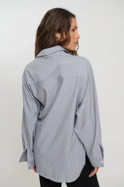 Summer Stripe Shirt Dark Grey