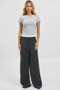 Sunday Layered Tee Grey