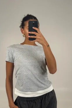 Sunday Layered Tee Grey