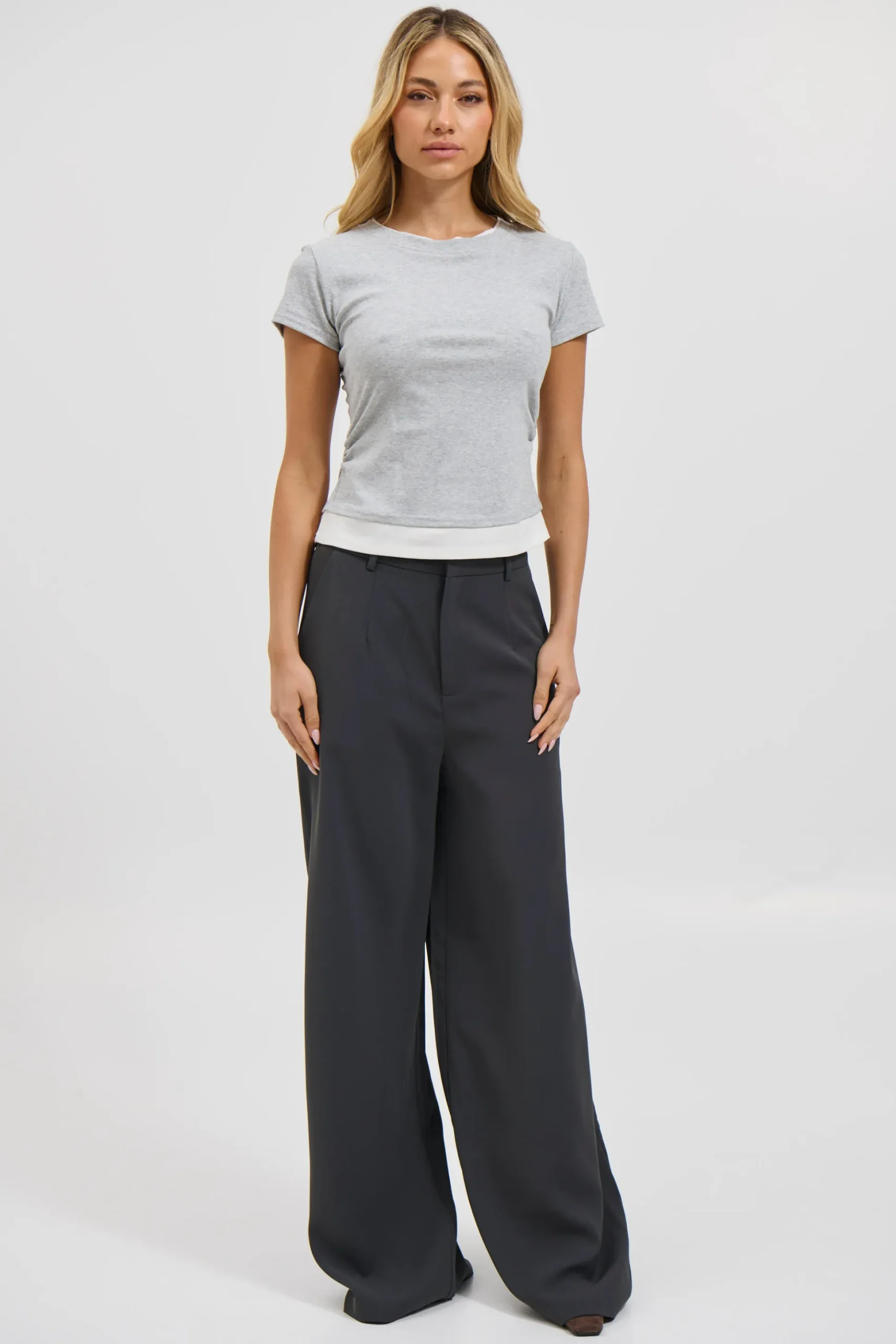 Sunday Layered Tee Grey