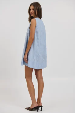 Sydney Mini Dress Blue Stripe