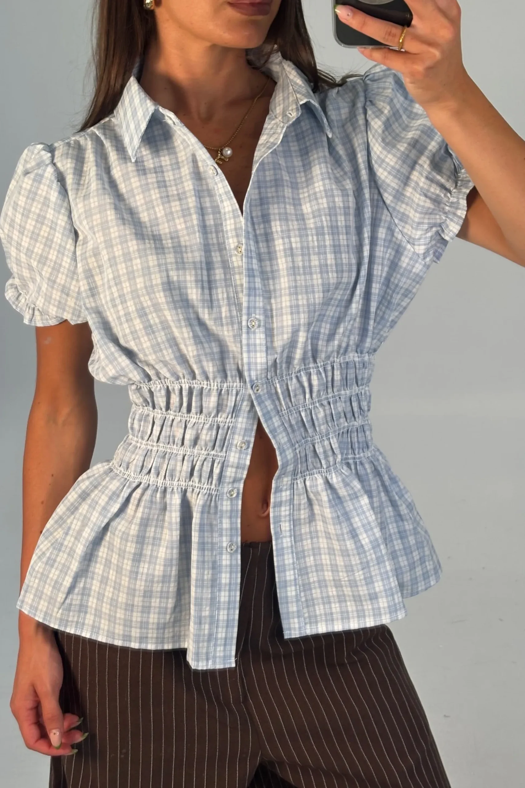 Talia Short Sleeve Shirt Sky