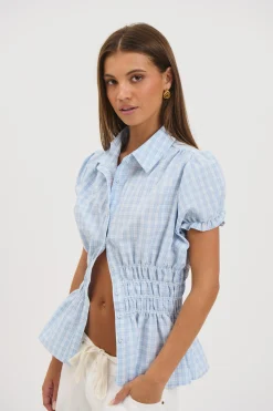 Talia Short Sleeve Shirt Sky