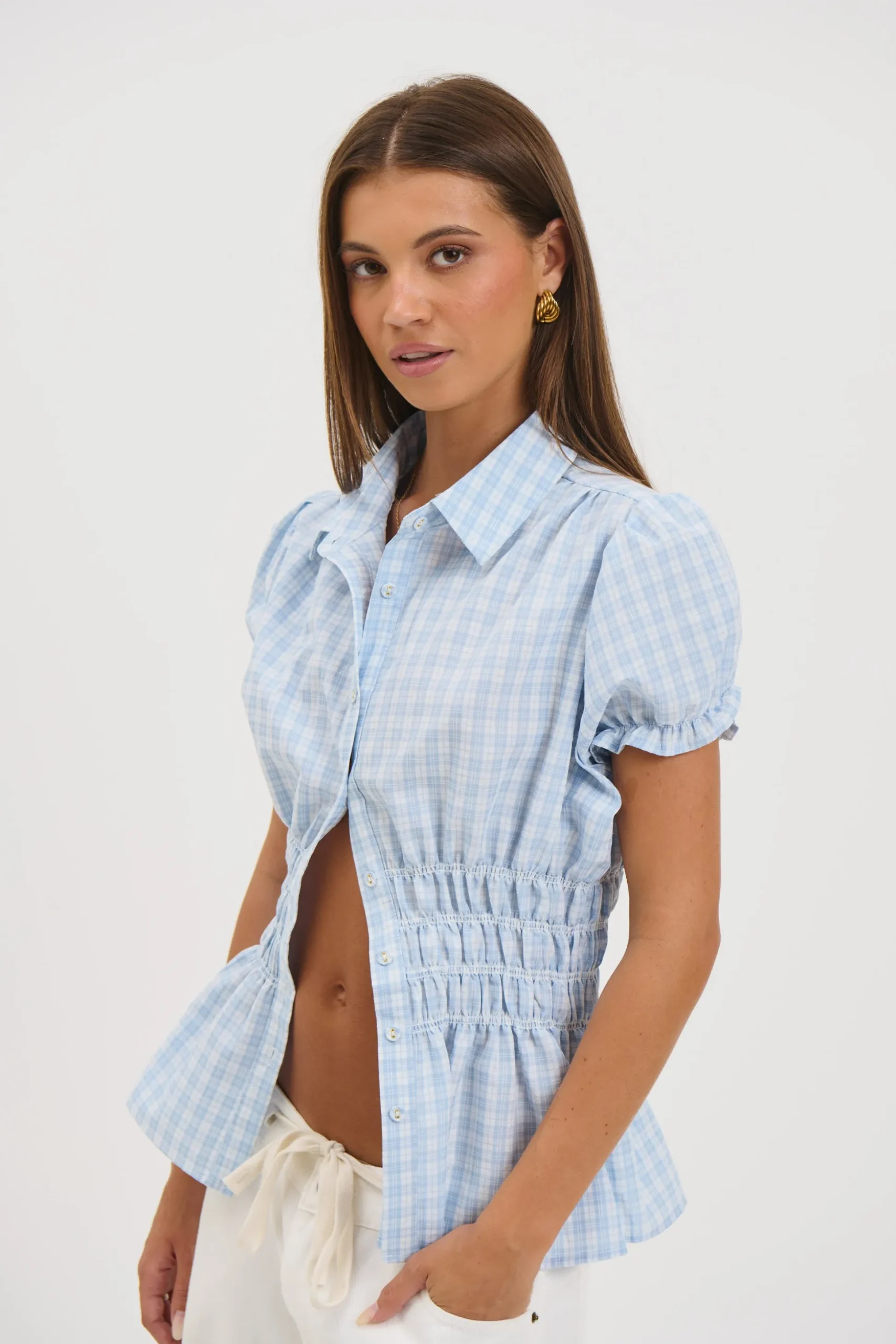 Talia Short Sleeve Shirt Sky