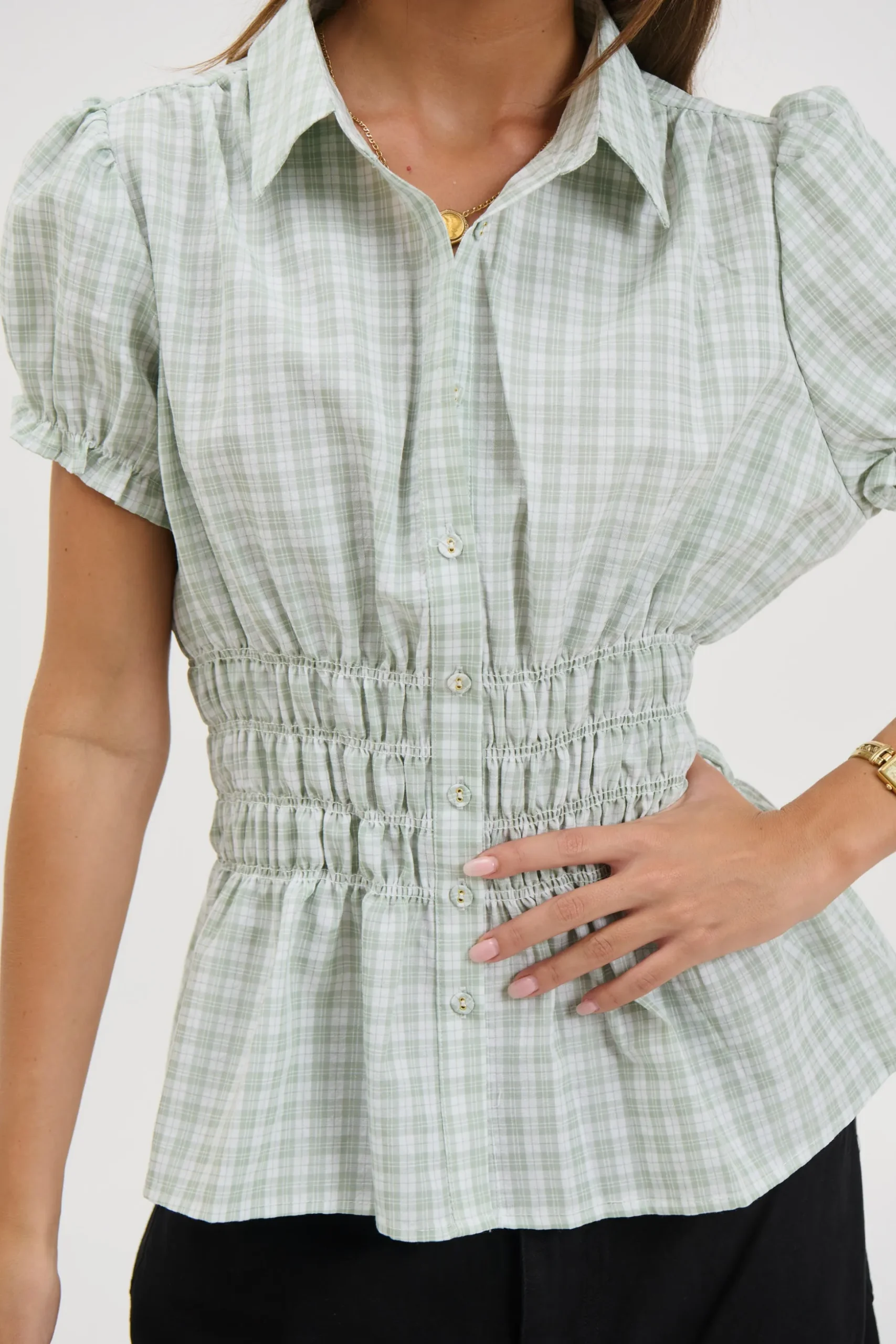 Talia Short Sleeve Shirt Sage