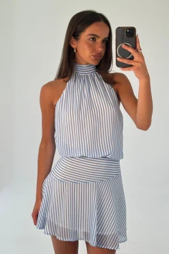 Talisha Mini Dress Blue Stripe