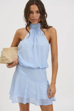 Talisha Mini Dress Blue Stripe