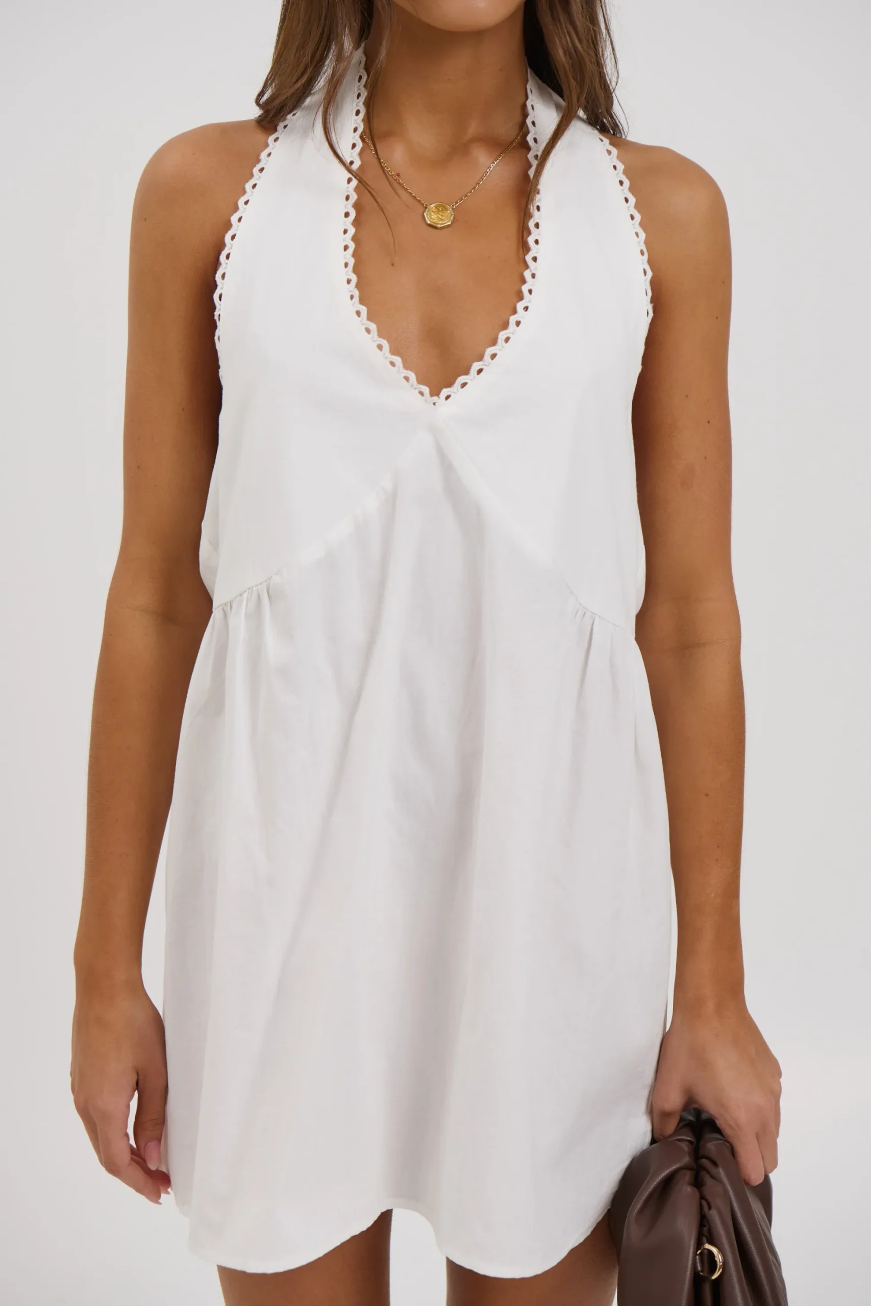 Tammi Halter Dress White
