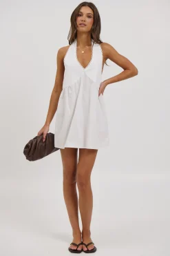 Tammi Halter Dress White