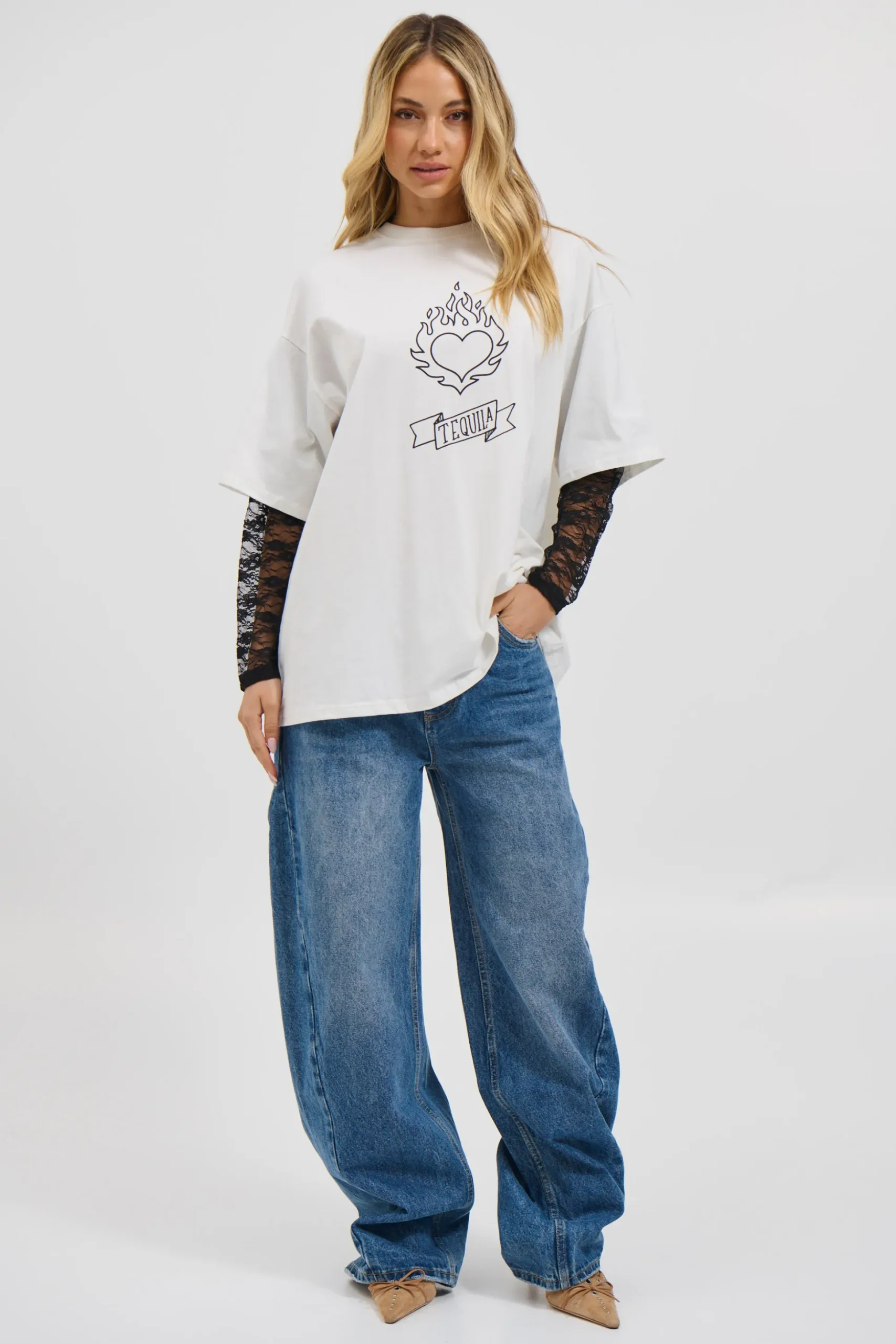 Tequila Lace Tee White