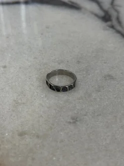 Texture Ring Antique Silver