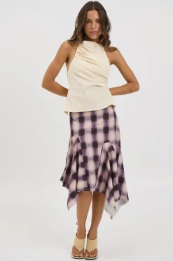 Tia Midi Skirt Beige