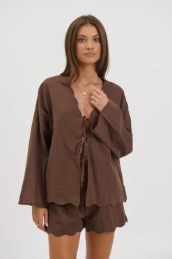 Tianna Scallop Set Chocolate