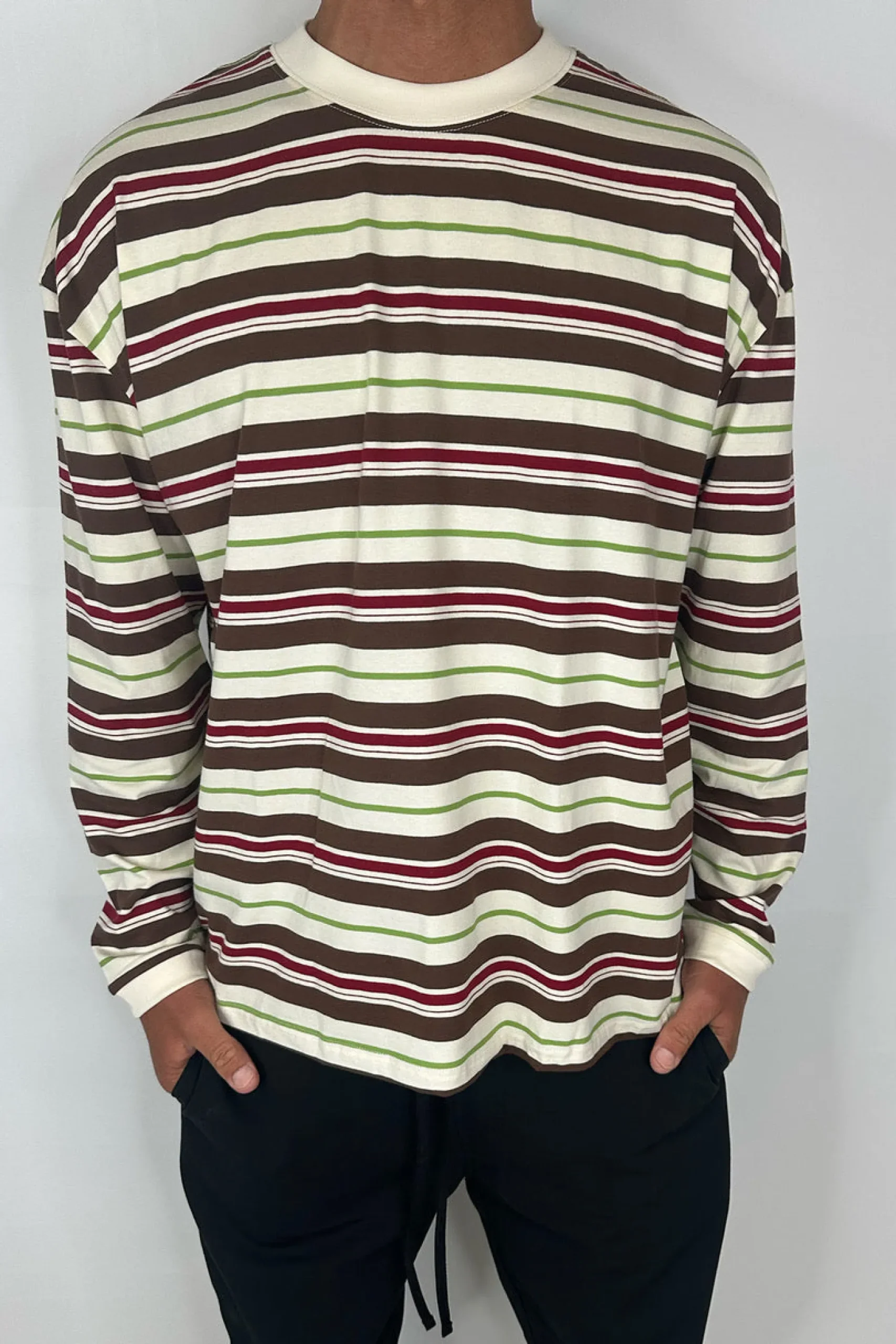 Tim Stripe Long Sleeve Choc