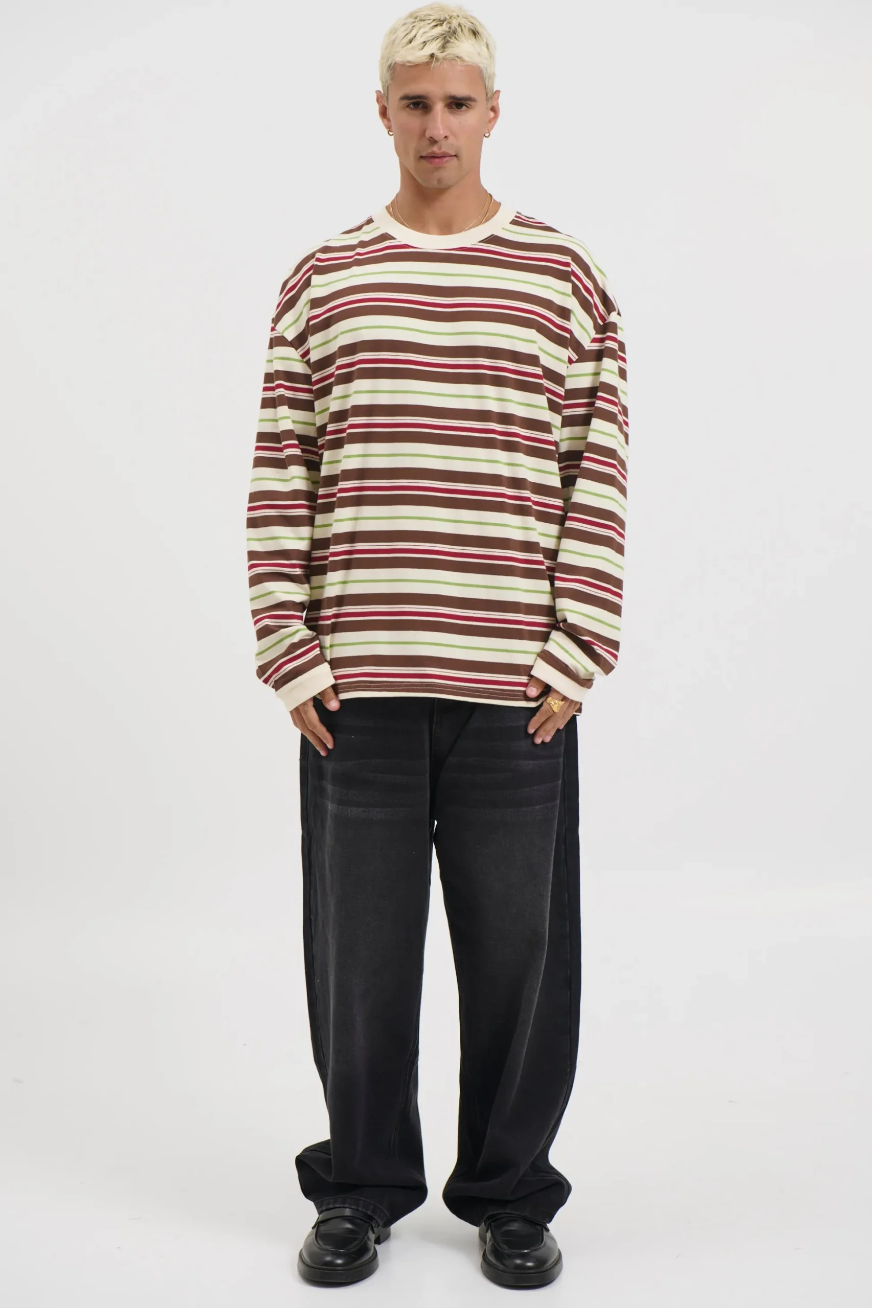 Tim Stripe Long Sleeve Choc