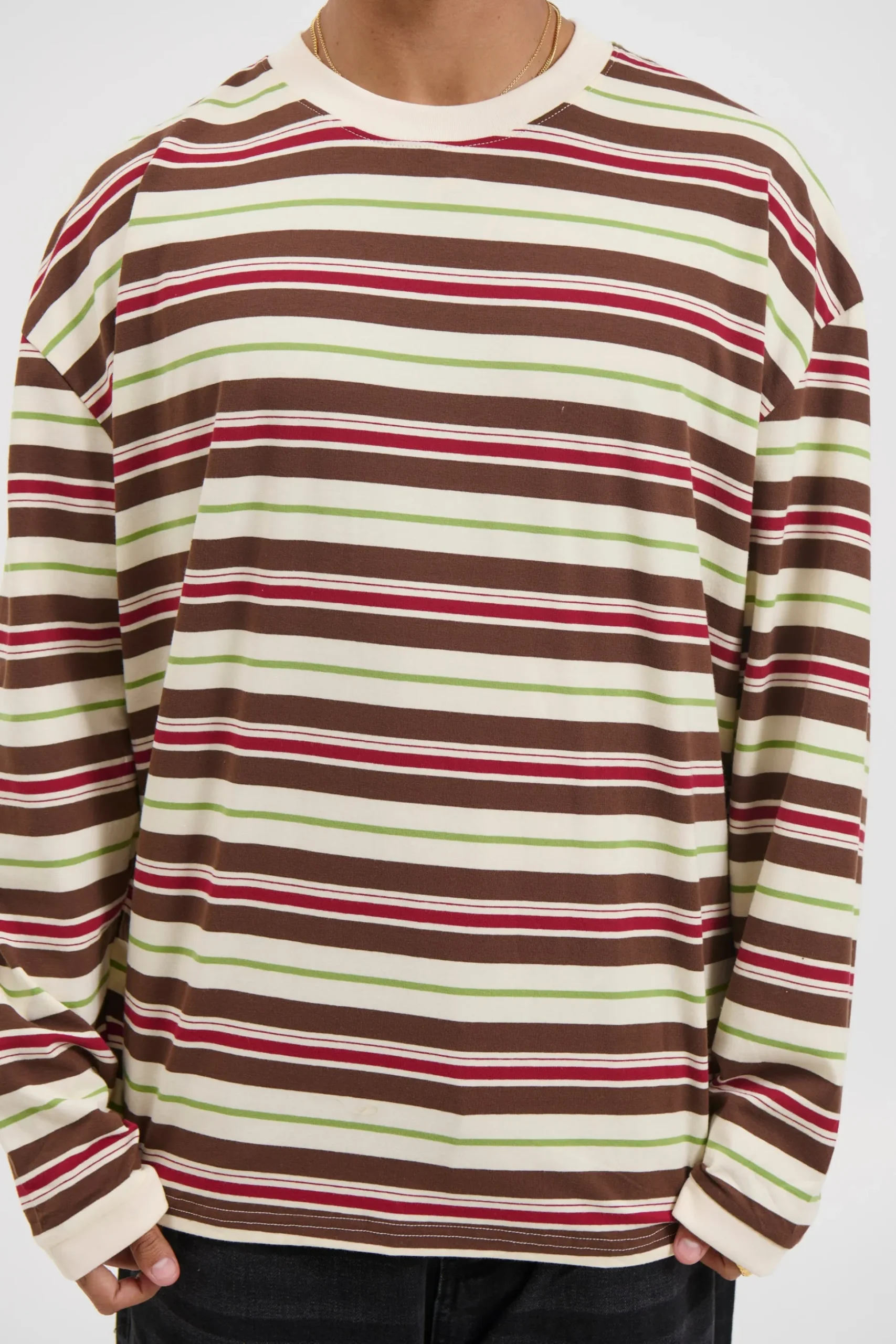 Tim Stripe Long Sleeve Choc