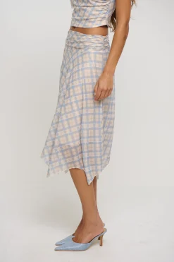 Tove Skirt Blue Check