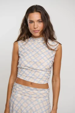 Tove Top Blue Check