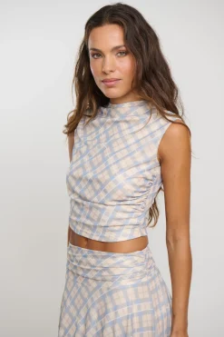 Tove Top Blue Check