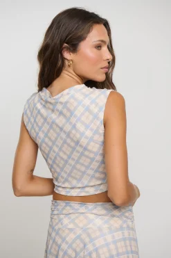 Tove Top Blue Check