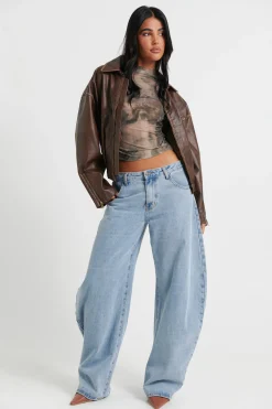 Trista Biker Jacket Brown