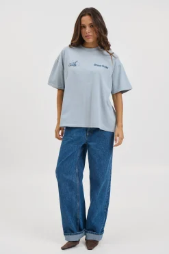 Unisex Bronze Snake Melb Tee Baby Blue