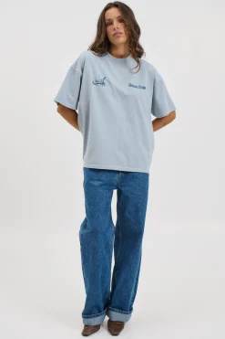 Unisex Bronze Snake Melb Tee Baby Blue