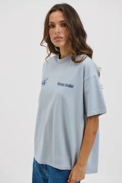 Unisex Bronze Snake Melb Tee Baby Blue