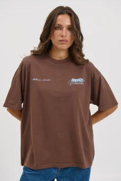 Unisex Bronze Snake Signature Tee Choc