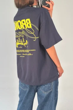 Unisex Bronze Snake Signature Tee Navy