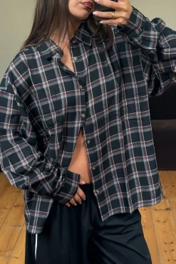 Unisex Brooklyn Check Shirt Black