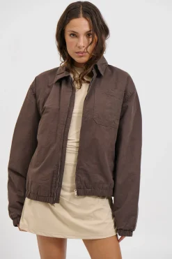 Unisex Charlie Soft Cotton Bomber Choc