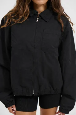 Unisex Charlie Soft Cotton Bomber Black