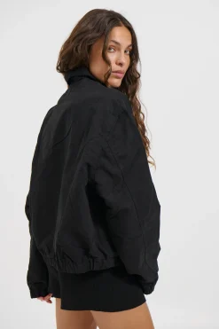 Unisex Charlie Soft Cotton Bomber Black