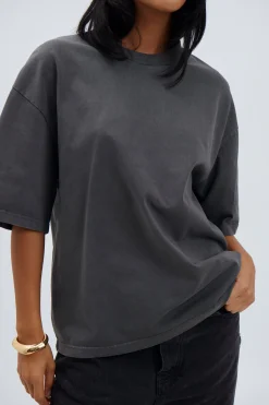 Unisex Emmett Box Tee Charcoal