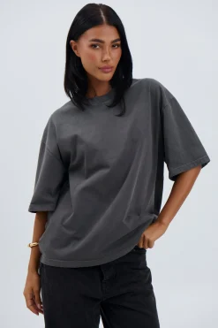 Unisex Emmett Box Tee Charcoal