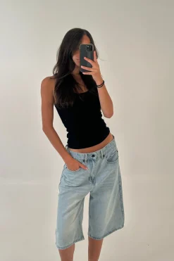 Unisex Flint Baggy Denim Jort Light