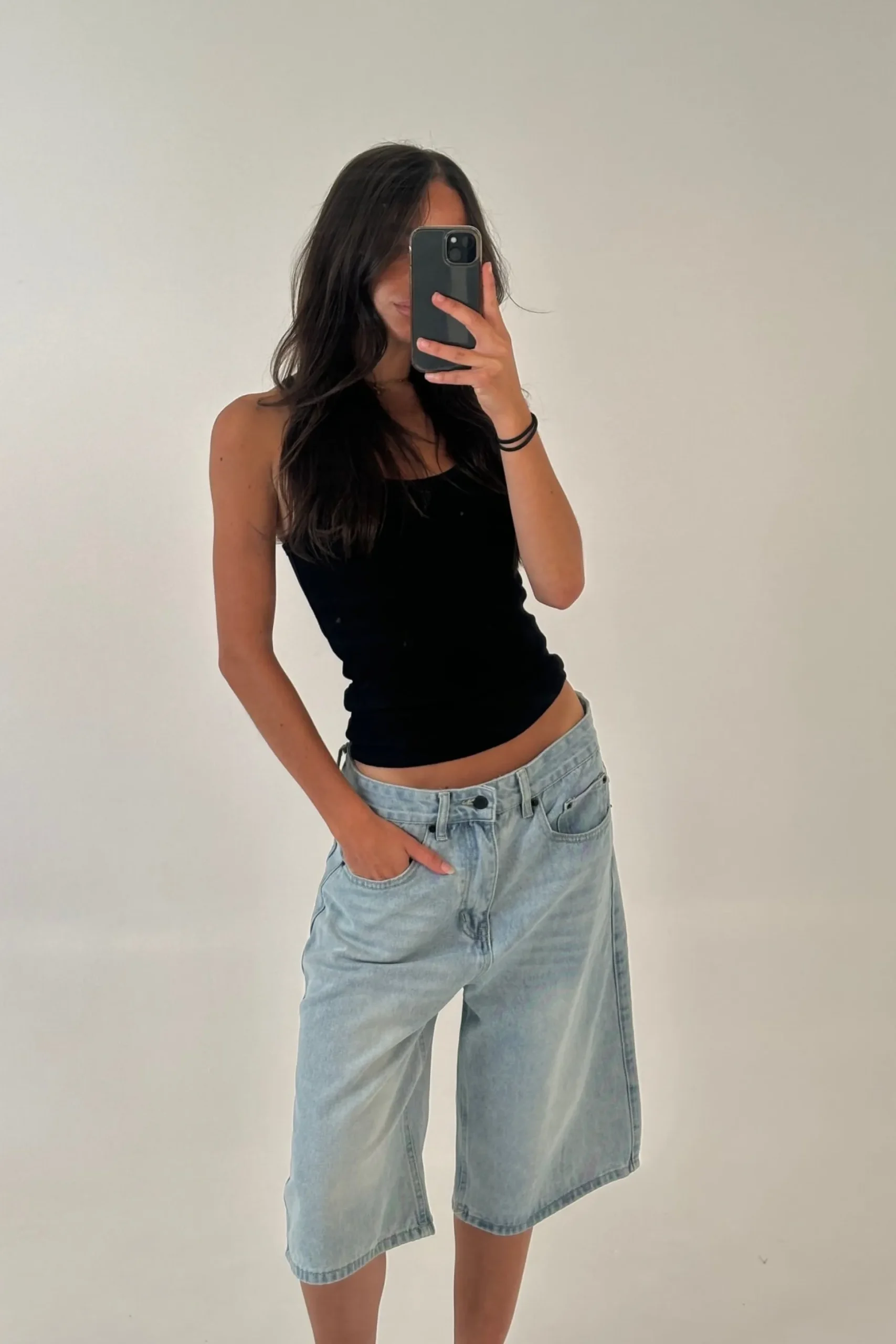 Unisex Flint Baggy Denim Jort Light