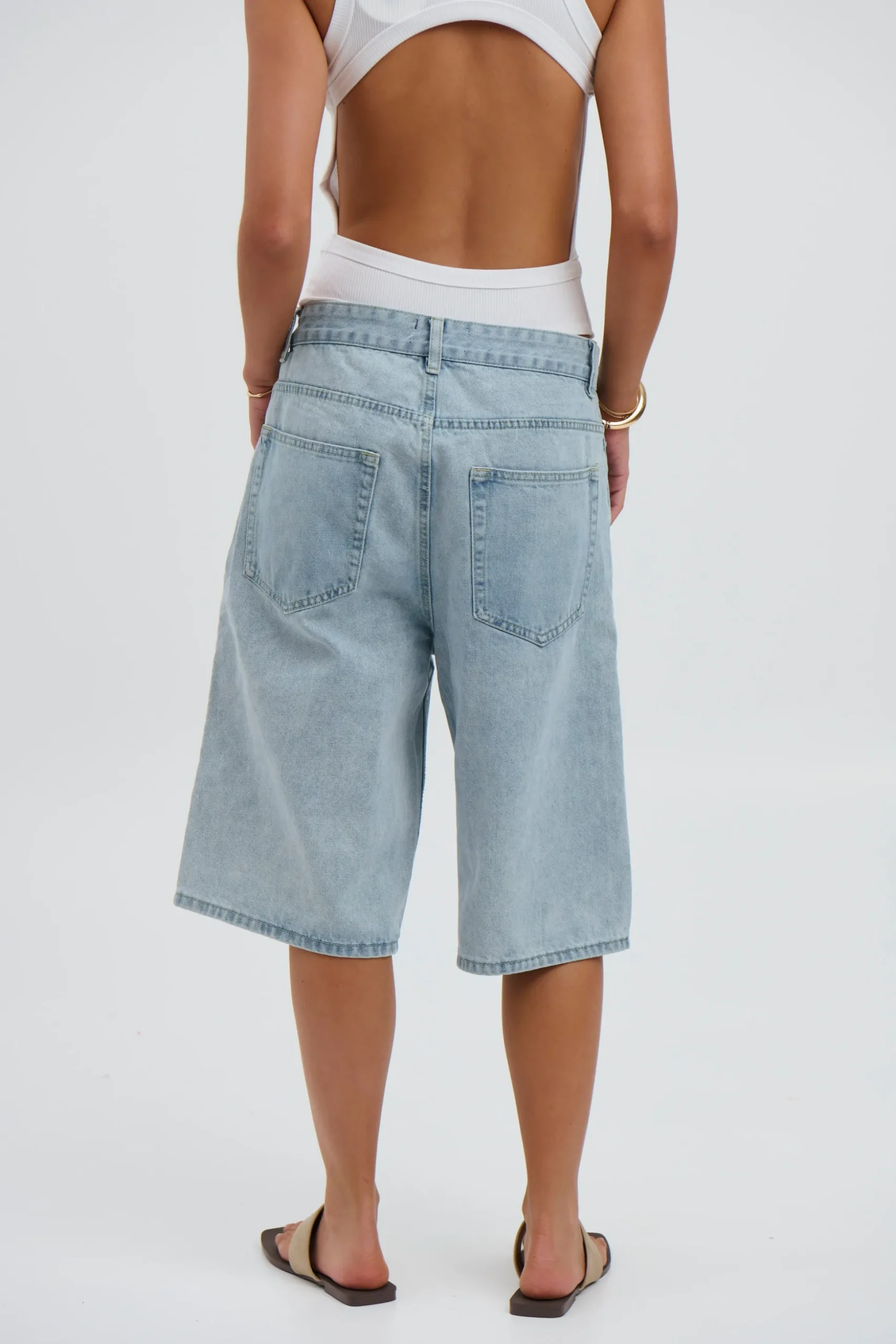 Unisex Flint Baggy Denim Jort Light