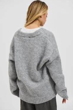 Unisex Knitted Oversize Cardigan Grey