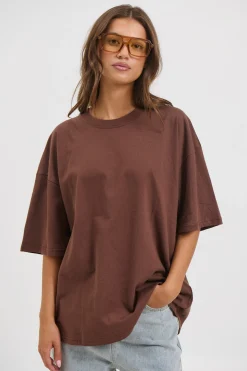 Unisex Midweight Signature Tee Dark Brown