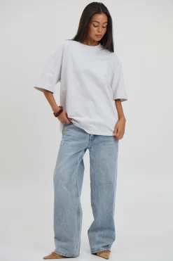 Unisex Midweight Signature Tee White Marle