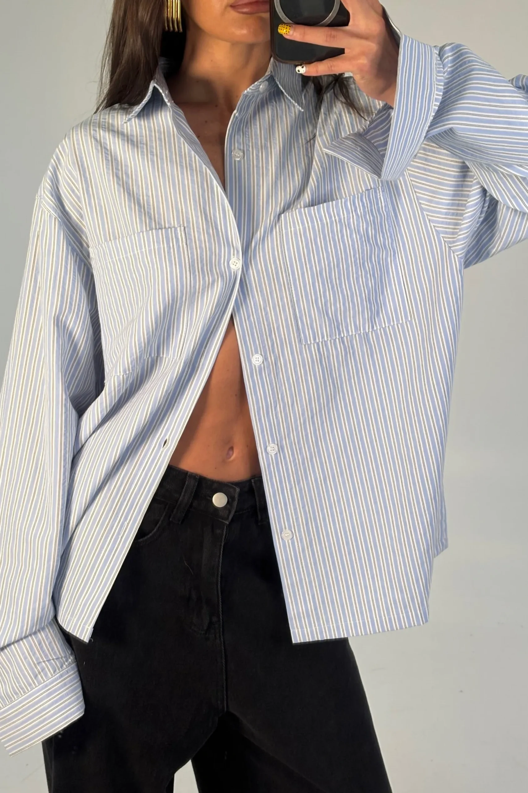 Unisex Miles Stripe Shirt Blue