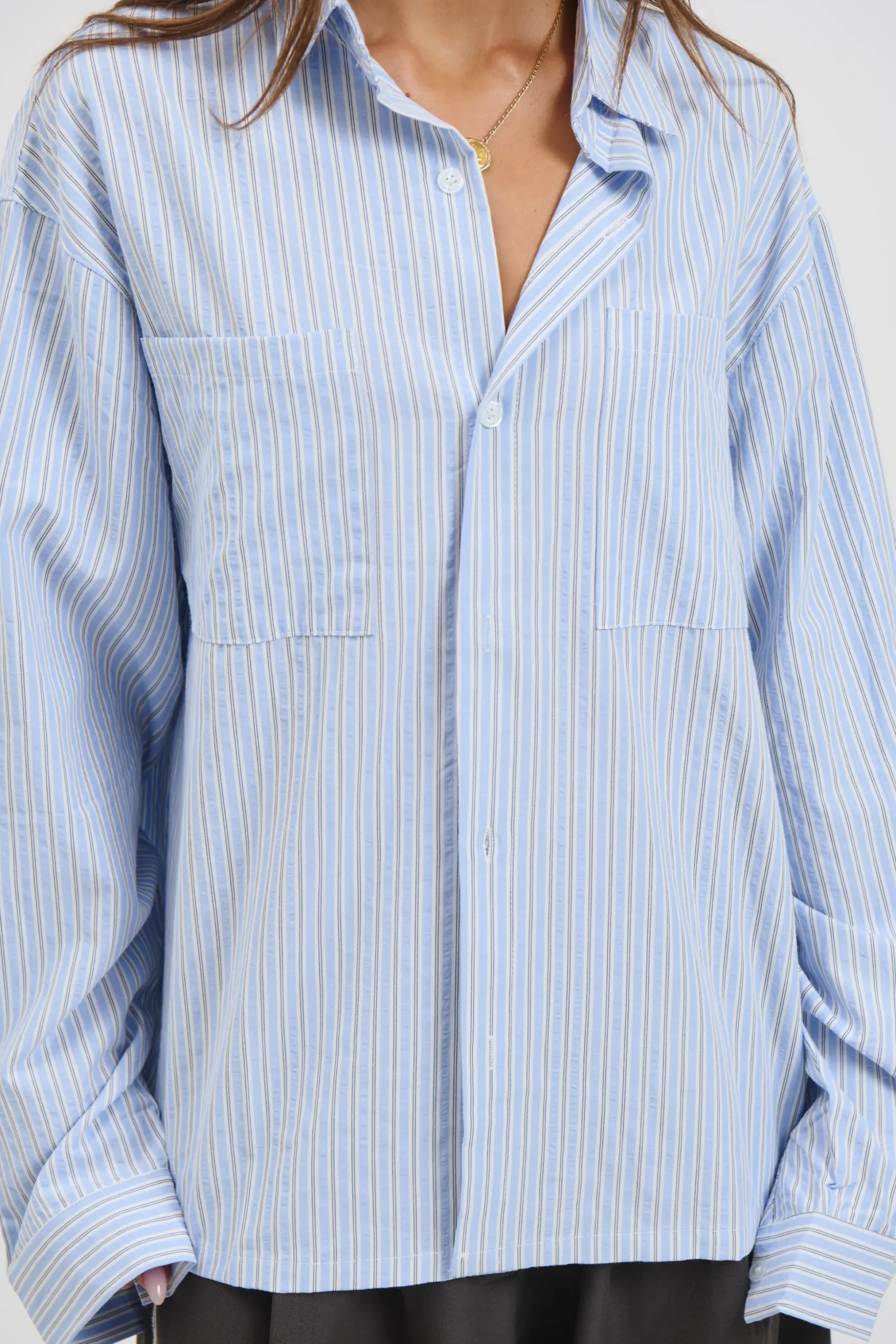 Unisex Miles Stripe Shirt Blue