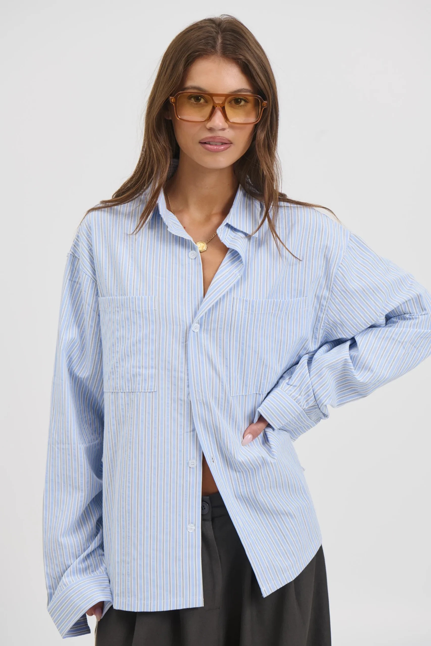 Unisex Miles Stripe Shirt Blue
