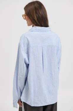 Unisex Miles Stripe Shirt Blue