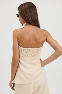 Veena Strapless Top Cream